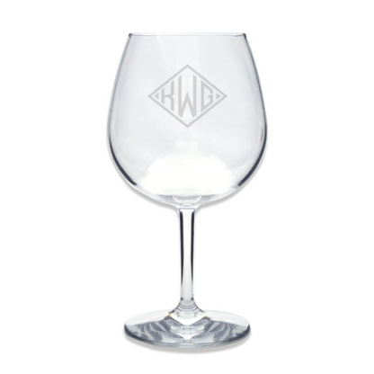 Engraved Acrylic Red Wine Glass