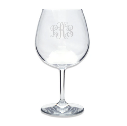 Engraved Acrylic Red Wine Glass