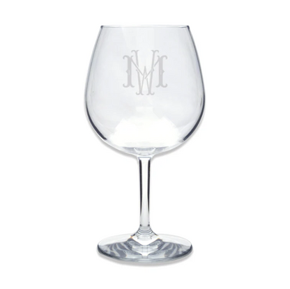 Engraved Acrylic Red Wine Glass