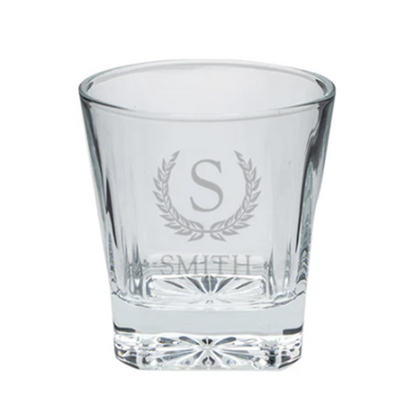 Engraved Opulence Low Ball Glass