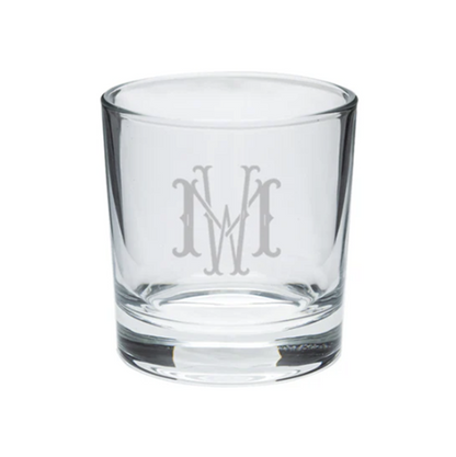 Engraved Gilded Low Ball Glass