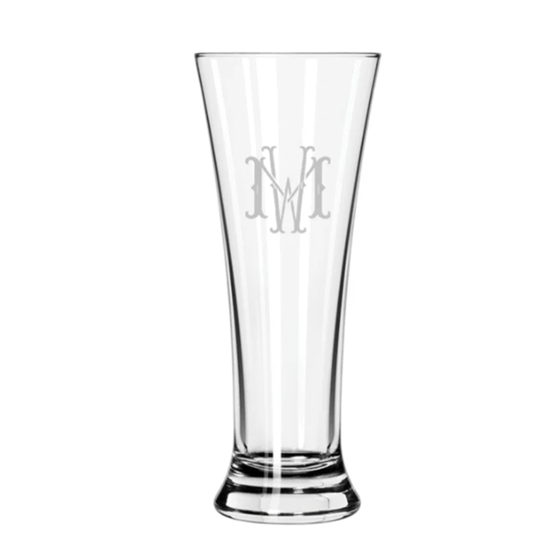 Engraved Glass Beer Pilsner