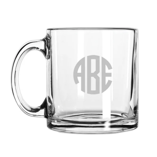 Engraved Glass Coffee Mug