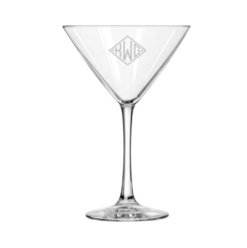 Engraved 8 oz Martini Glass