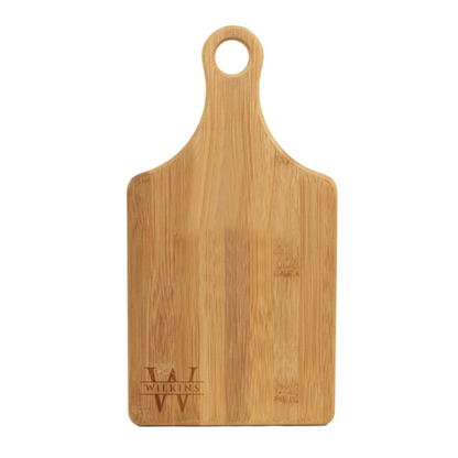Engraved Bamboo Paddle Cutting Board