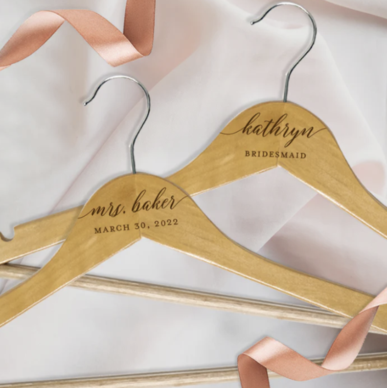 Custom Engraved Wedding Wooden Hanger