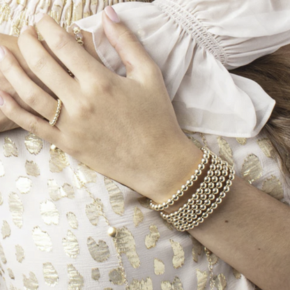E Newton Classic Gold 5mm Beaded Bracelet