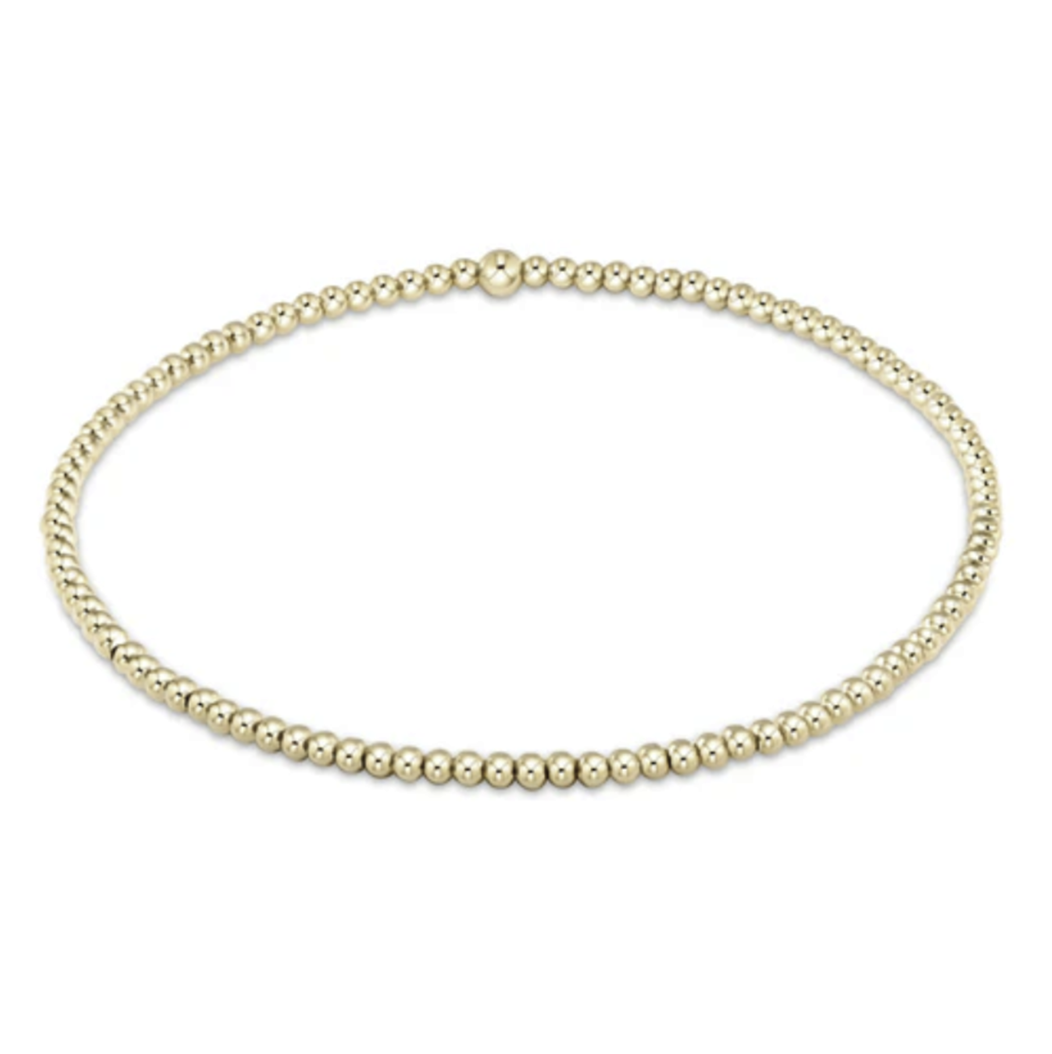 E Newton Classic Gold 2mm Beaded Bracelet