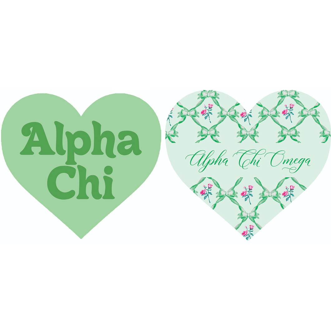 Double Sided Acrylic Sorority Heart Coaster