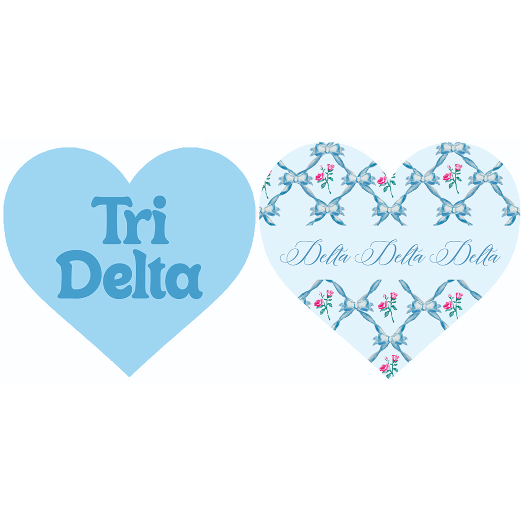 Double Sided Acrylic Sorority Heart Coaster