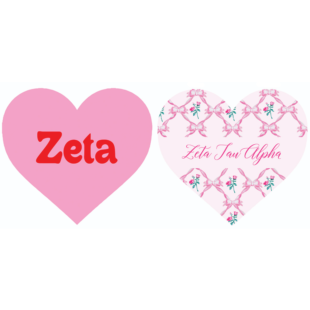 Double Sided Acrylic Sorority Heart Coaster