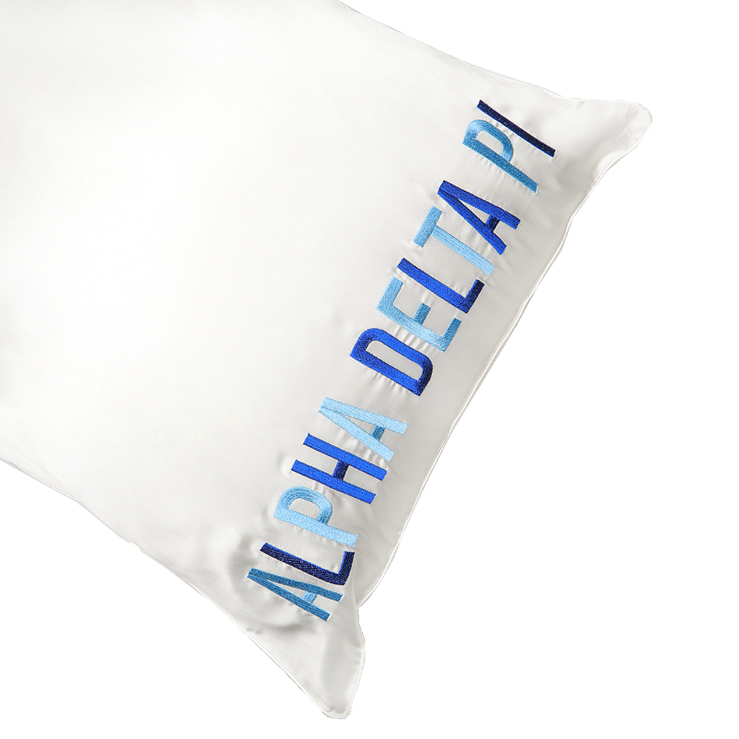 Sorority Embroidered Satin Pillowcase