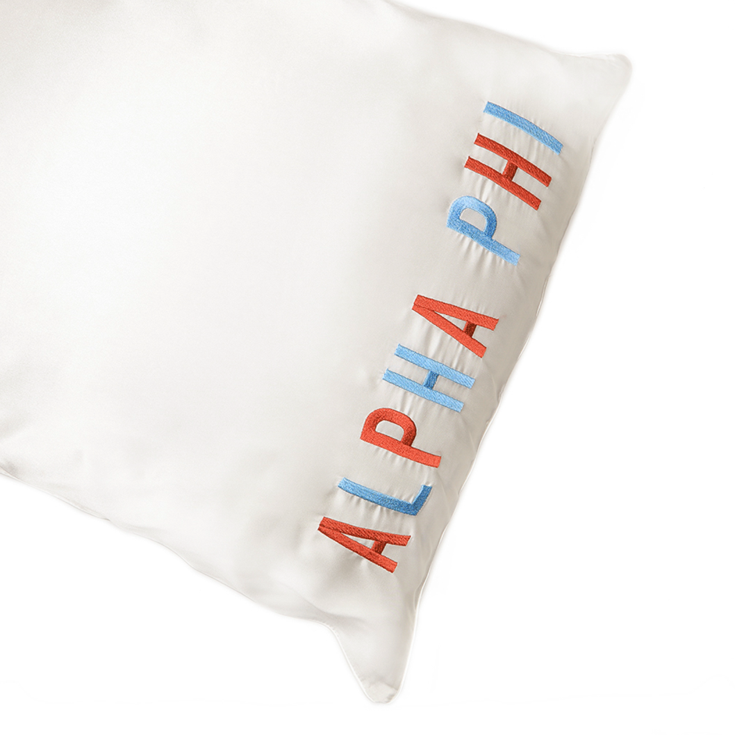 Sorority Embroidered Satin Pillowcase