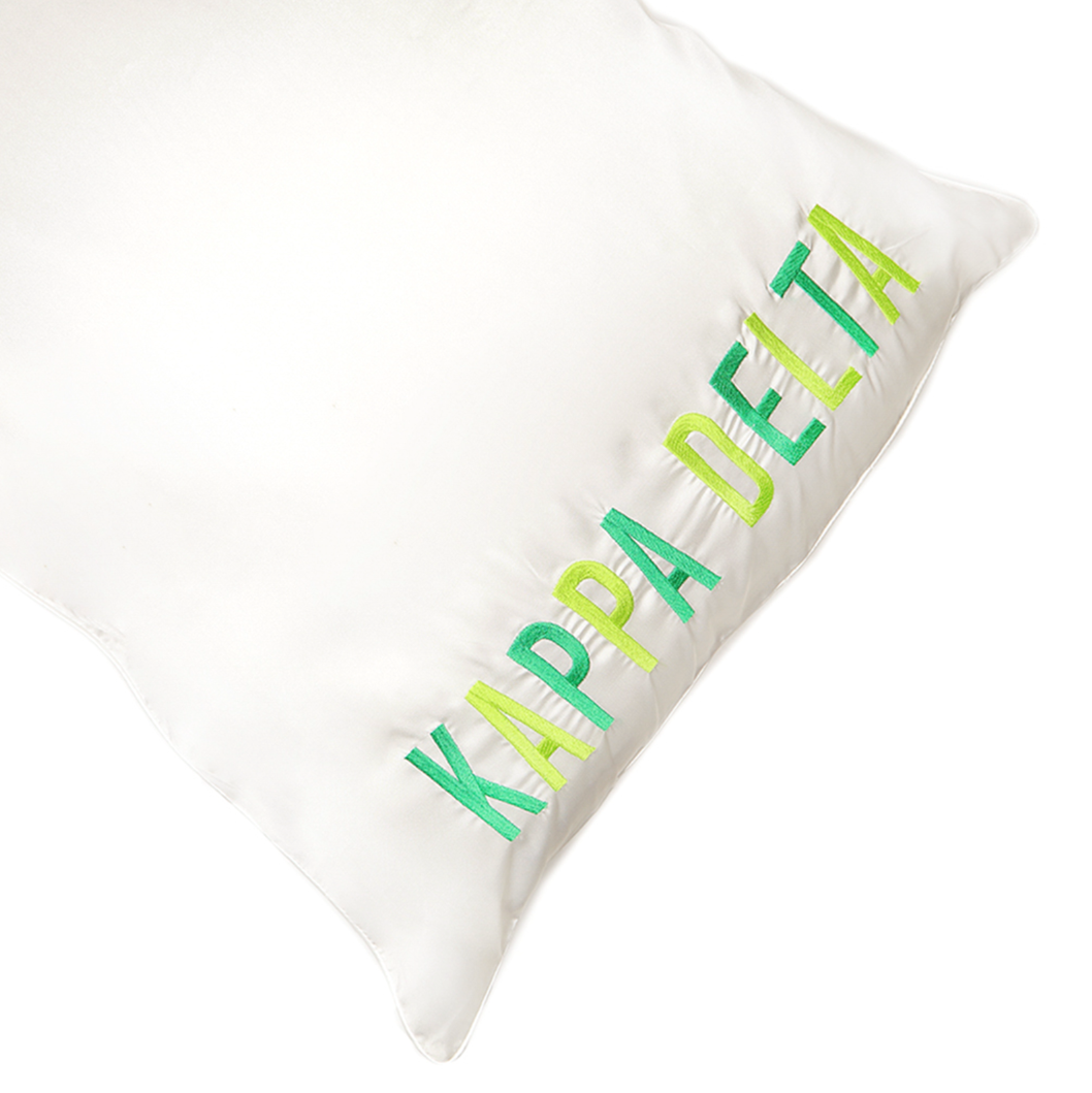 Sorority Embroidered Satin Pillowcase