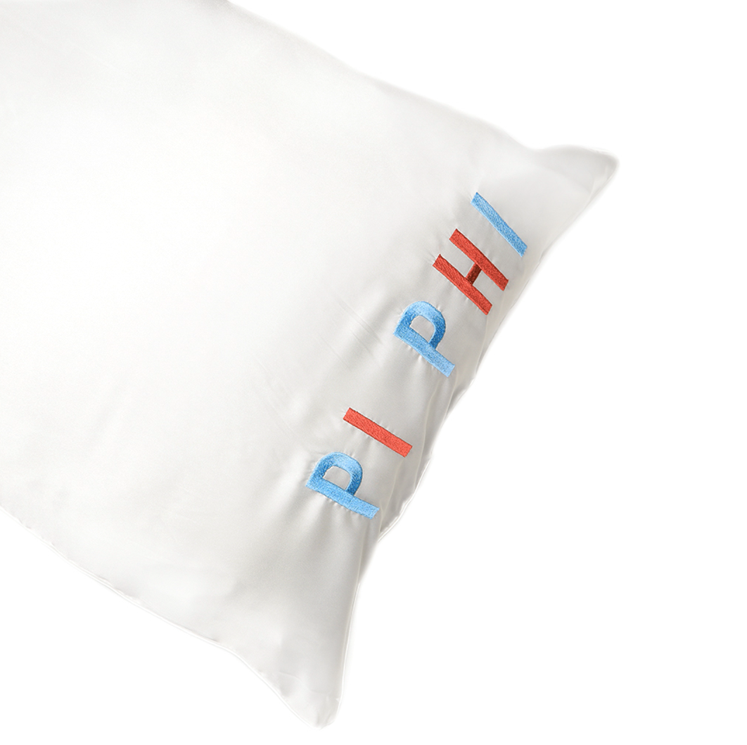 Sorority Embroidered Satin Pillowcase