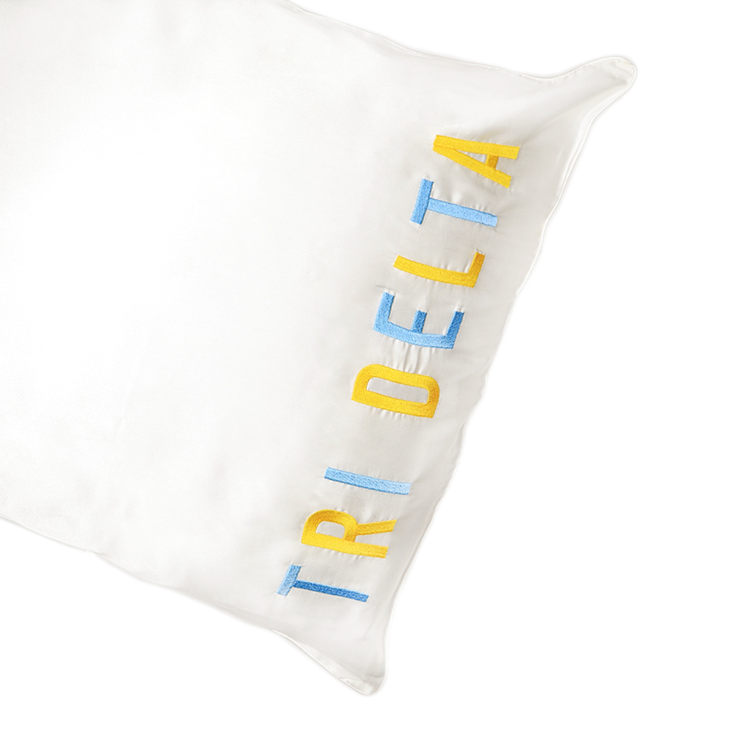 Sorority Embroidered Satin Pillowcase