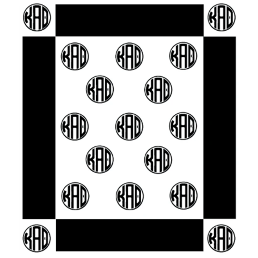 Sorority Circle Monogram Blanket