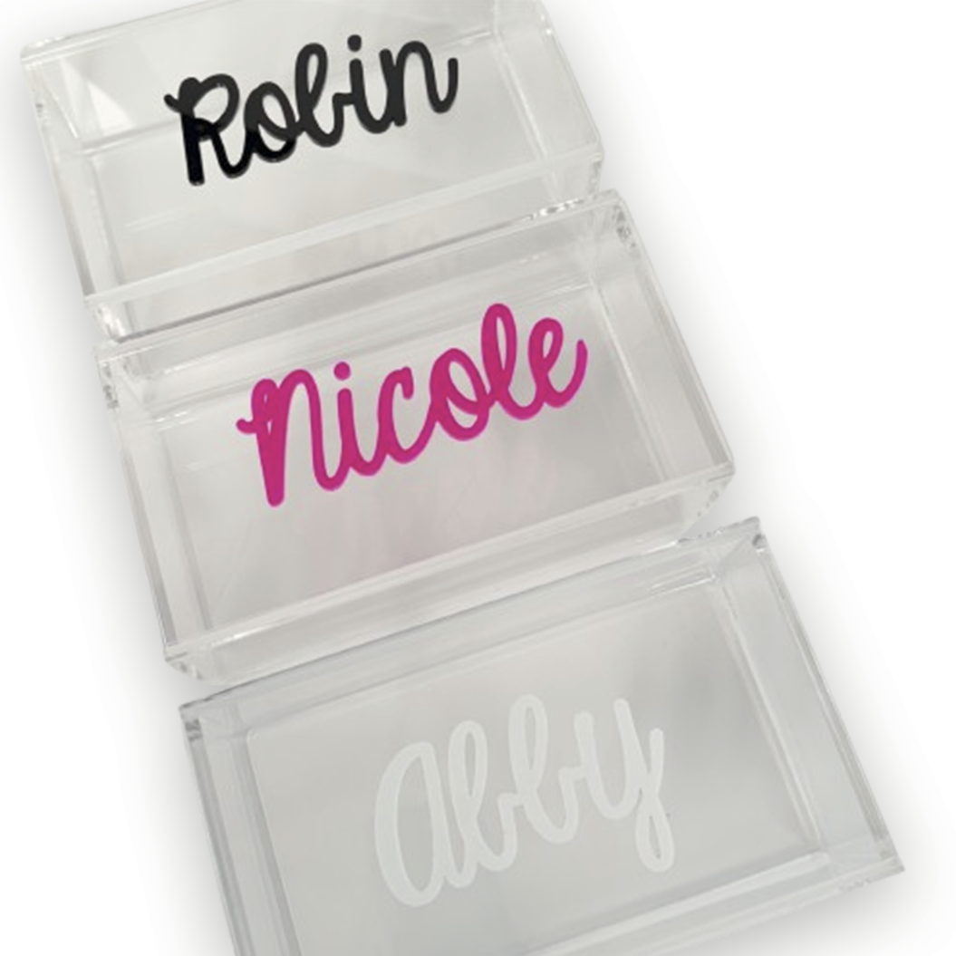 Acrylic Sliding Name Box