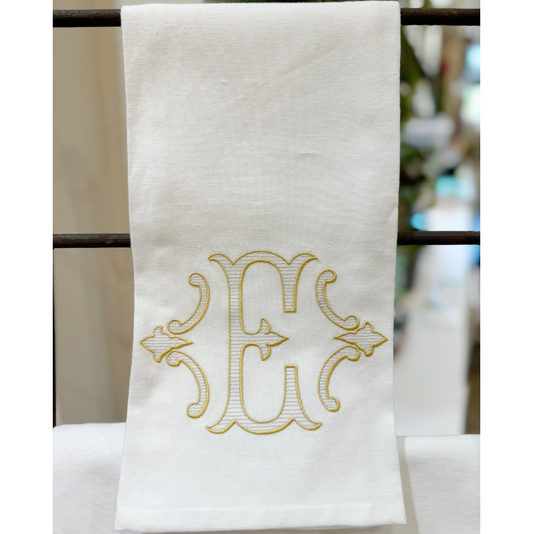 Gold Bracket Initial Towel