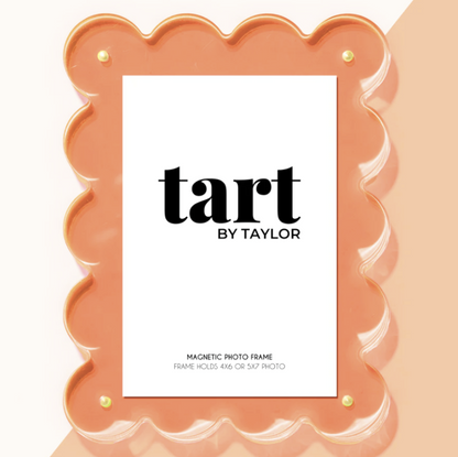 Neon Orange Scalloped Acrylic Frame