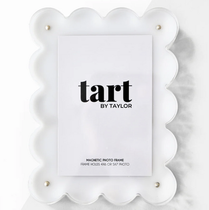 White Scalloped Acrylic Frame