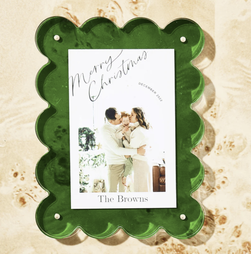 Green Scalloped Acrylic Frame