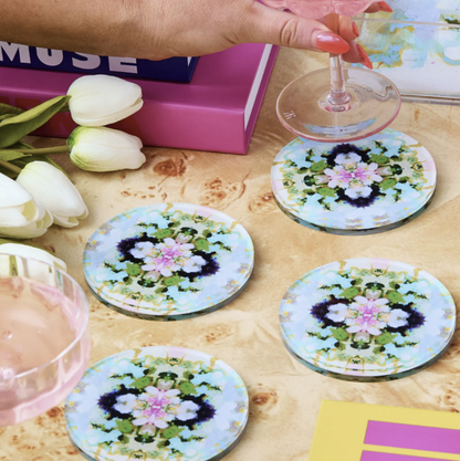 Nantucket Bloom Boxed Acrylic Coasters