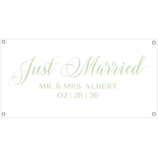 Just Married Simple Elegant Banner