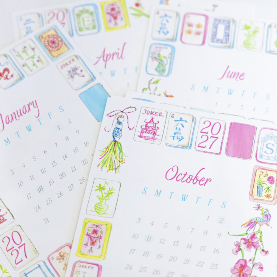 2027 Mahjong Desktop Calendar