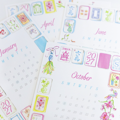 2027 Mahjong Desktop Calendar