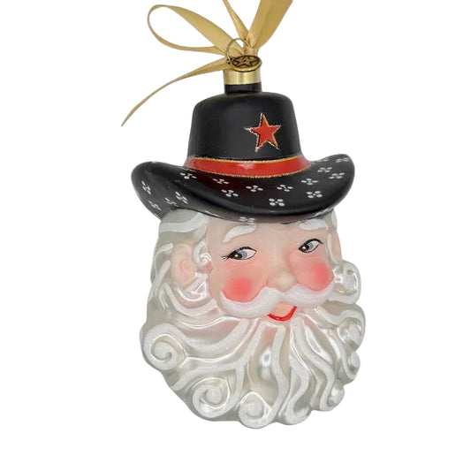 Gamday Santa Ornament - Black & Red
