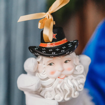 Gamday Santa Ornament - Black & Red