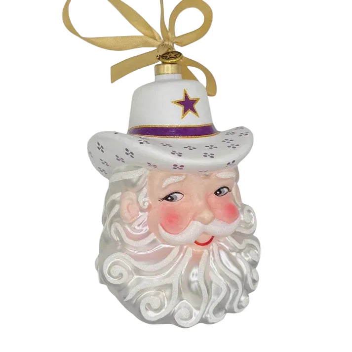 Gamday Santa Ornament - Purple