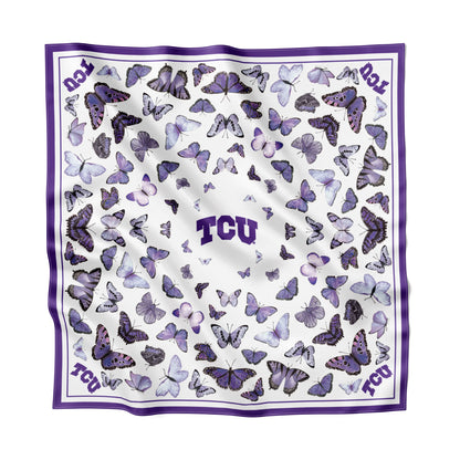 TCU Butterfly Square Silk Scarf