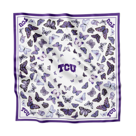 TCU Butterfly Square Silk Scarf