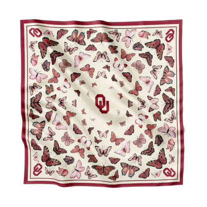 OU Butterfly Square Silk Scarf