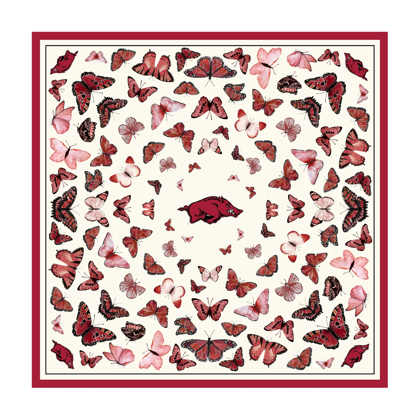 Arkansas Butterfly Square Silk Scarf