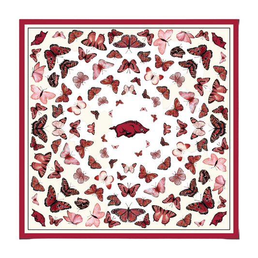 Arkansas Butterfly Square Silk Scarf