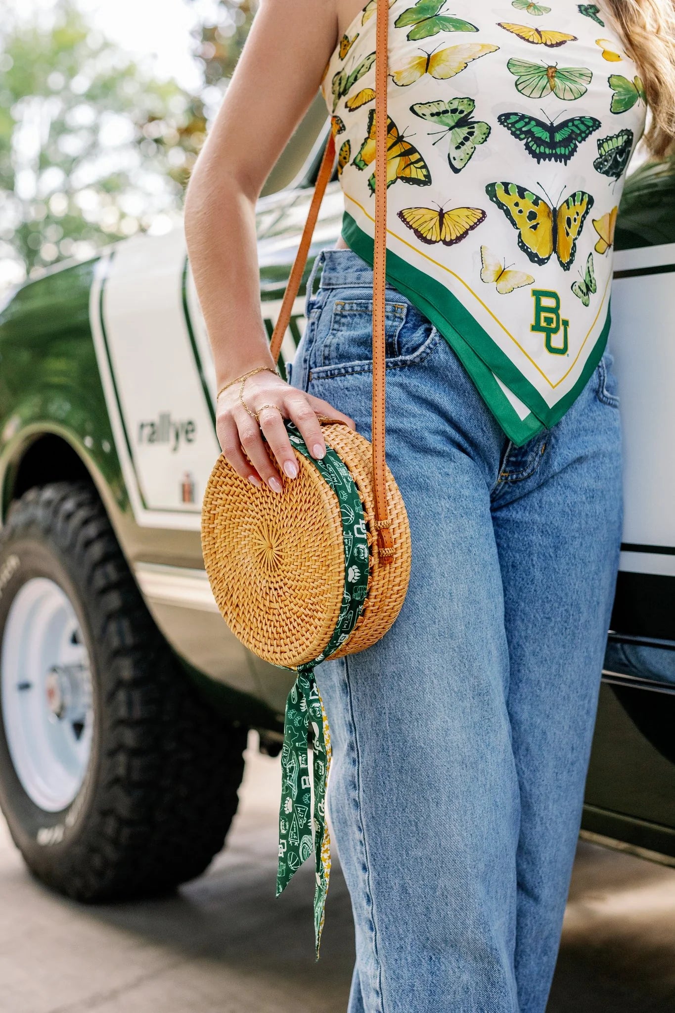 Baylor Butterfly Square Silk Scarf