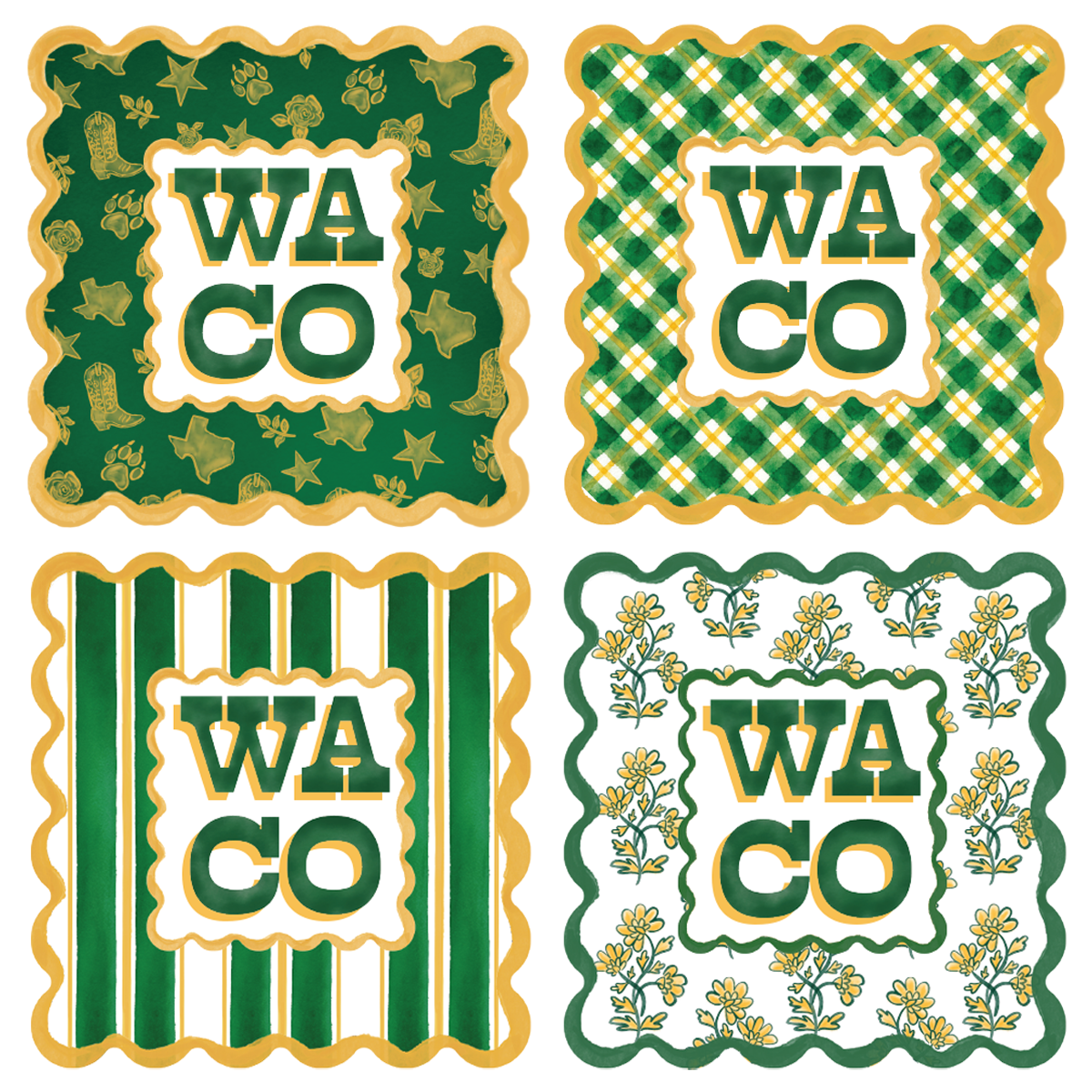 Waco Scalloped Acrylic Coasters (Set of 4)