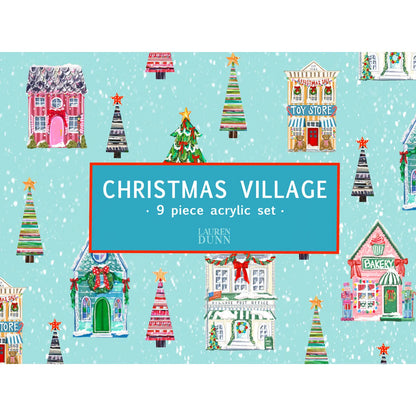 Mini Acrylic Christmas Village Set