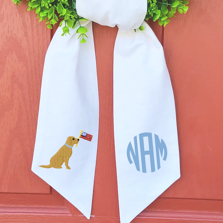 All American Dog Wreath Sash