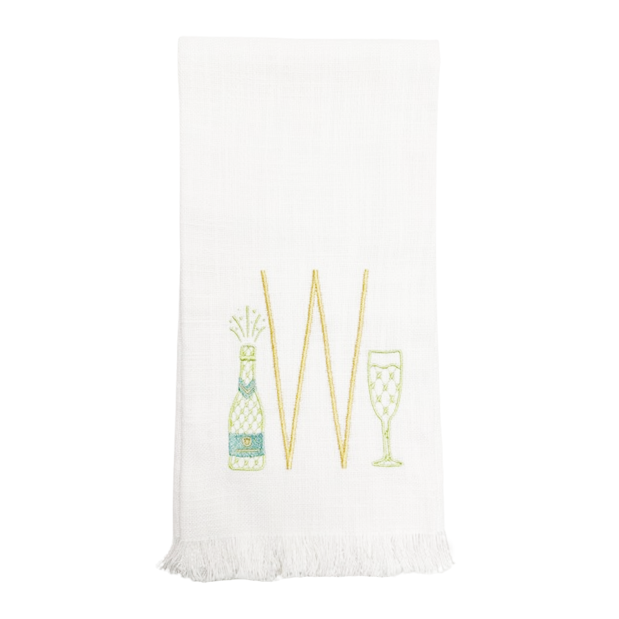 Champagne Initial Fringe Towel