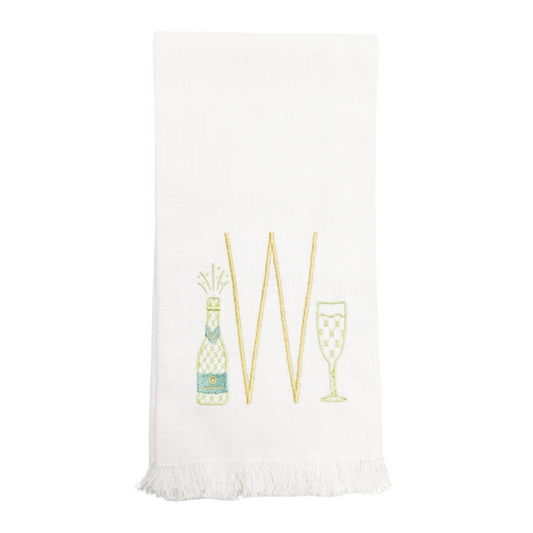 Champagne Initial Fringe Towel
