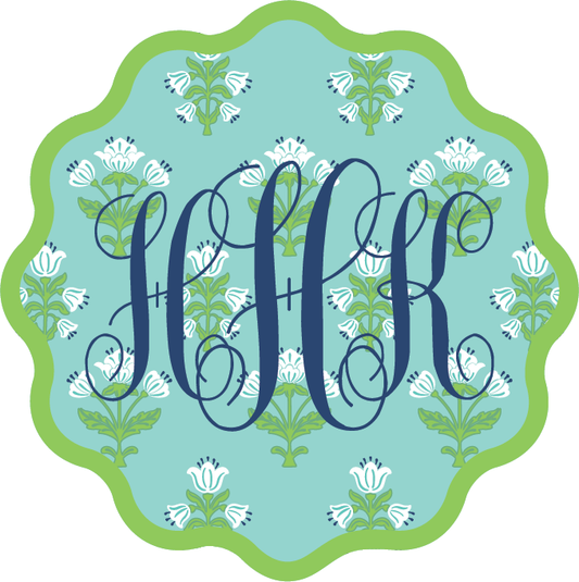Custom Acrylic Coasters - Block Print Floral (Set of 4)