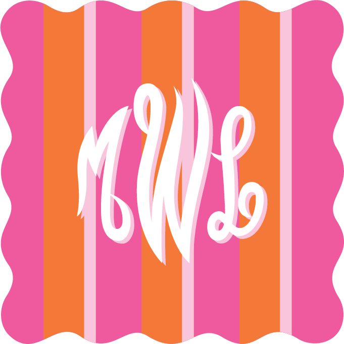 Custom Acrylic Coasters - Pink & Orange Stripe (Set of 4)