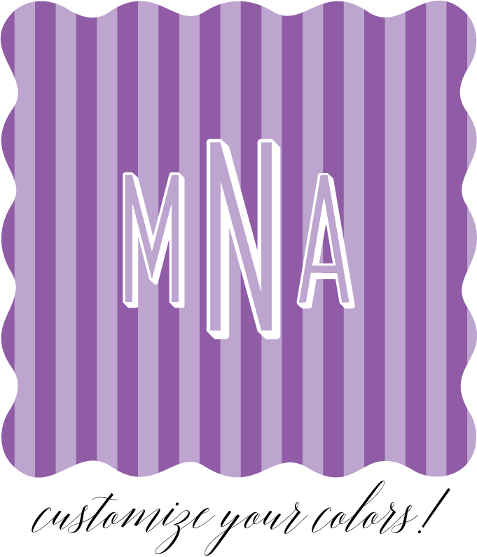 Custom Acrylic Coasters - Stripe Initials (Set of 4)