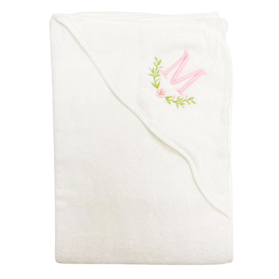 Baby Girl Hooded Initial Towel