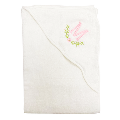 Baby Girl Hooded Initial Towel