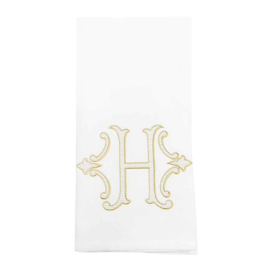 Gold Bracket Initial Towel